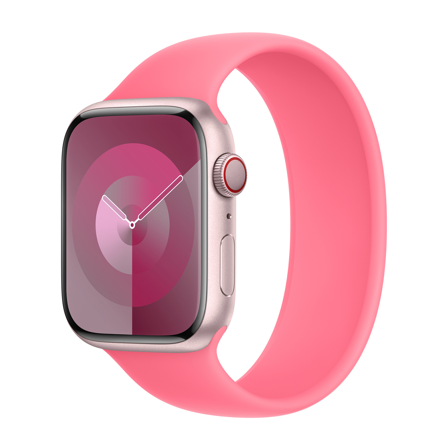 APPLE Bracelet Boucle unique en Silicone  Watch  38/40/41/42 mm - Taille 9 - Pink