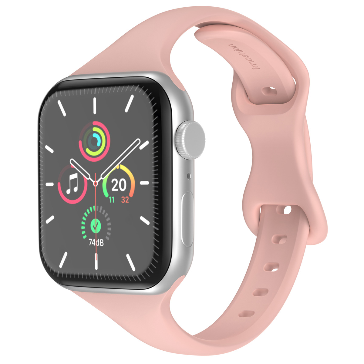 IMOSHION  Bracelet slim en silicone Apple Watch Series 1 t/m 9 / SE (38/40/41 mm)  Series 10 / 11 (42 mm) - Retro Pink