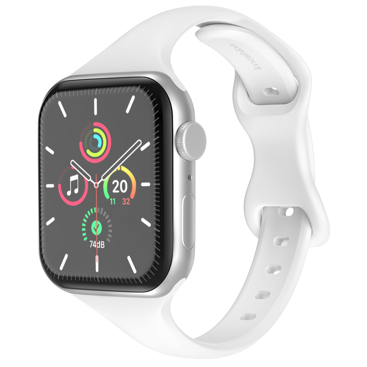 IMOSHION  Bracelet slim en silicone Apple Watch Series 1 t/m 9 / SE (38/40/41 mm)  Series 10 / 11 (42 mm) - Blanc