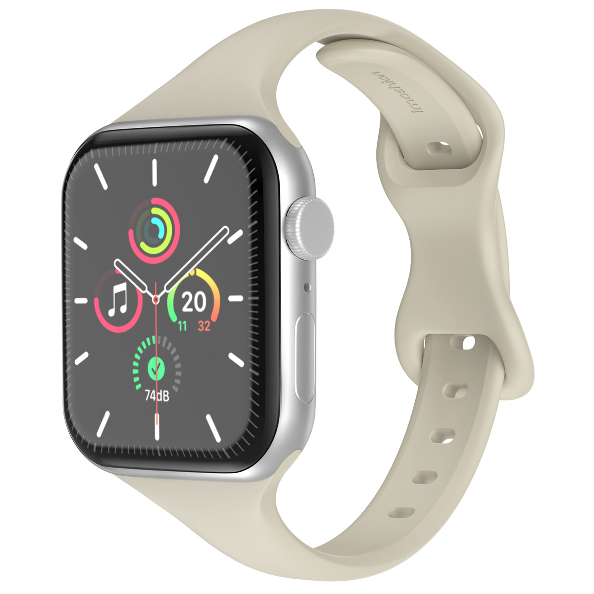 IMOSHION  Bracelet slim en silicone Apple Watch Series 1 t/m 9 / SE (38/40/41 mm)  Series 10 / 11 (42 mm) - Starlight