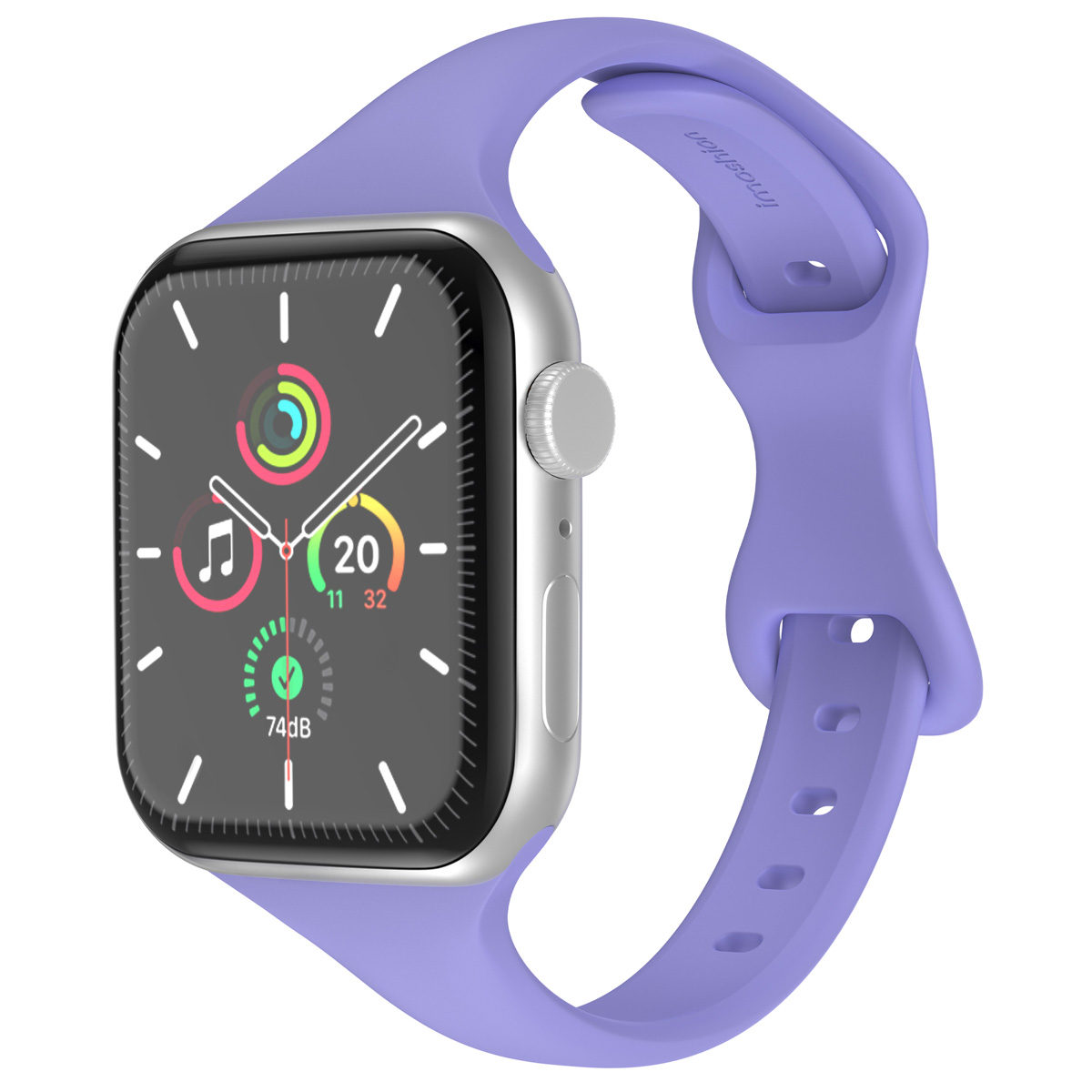 IMOSHION  Bracelet slim en silicone Apple Watch Series 1 t/m 11 / SE / Ultra (44/45/46/49 mm) - Lila / Lilac
