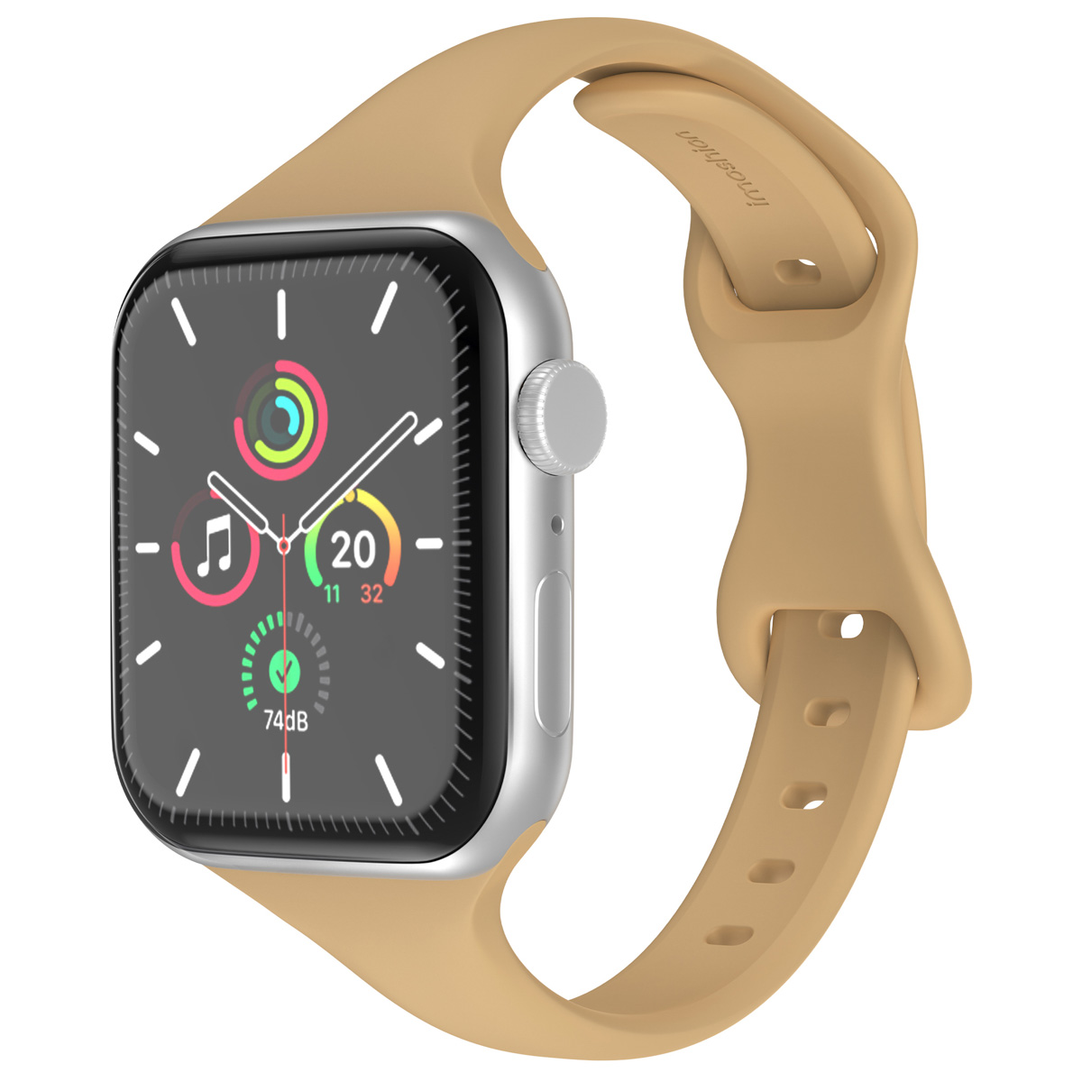 IMOSHION  Bracelet slim en silicone Apple Watch Series 1 t/m 11 / SE / Ultra (44/45/46/49 mm) - Walnut