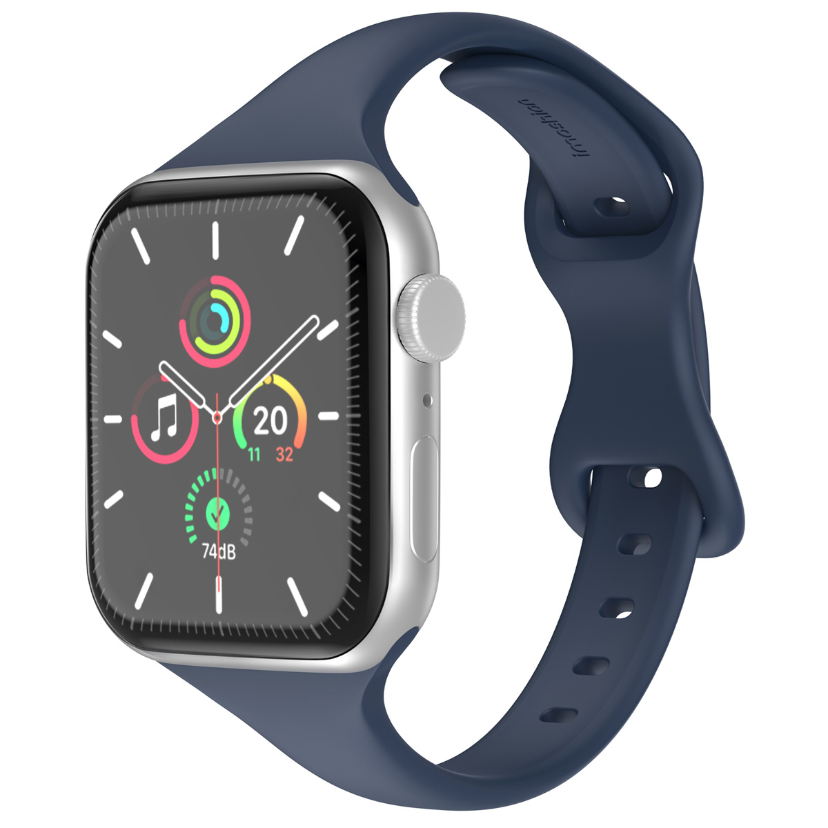IMOSHION  Bracelet slim en silicone Apple Watch Series 1 t/m 11 / SE / Ultra (44/45/46/49 mm) - Navy Blue
