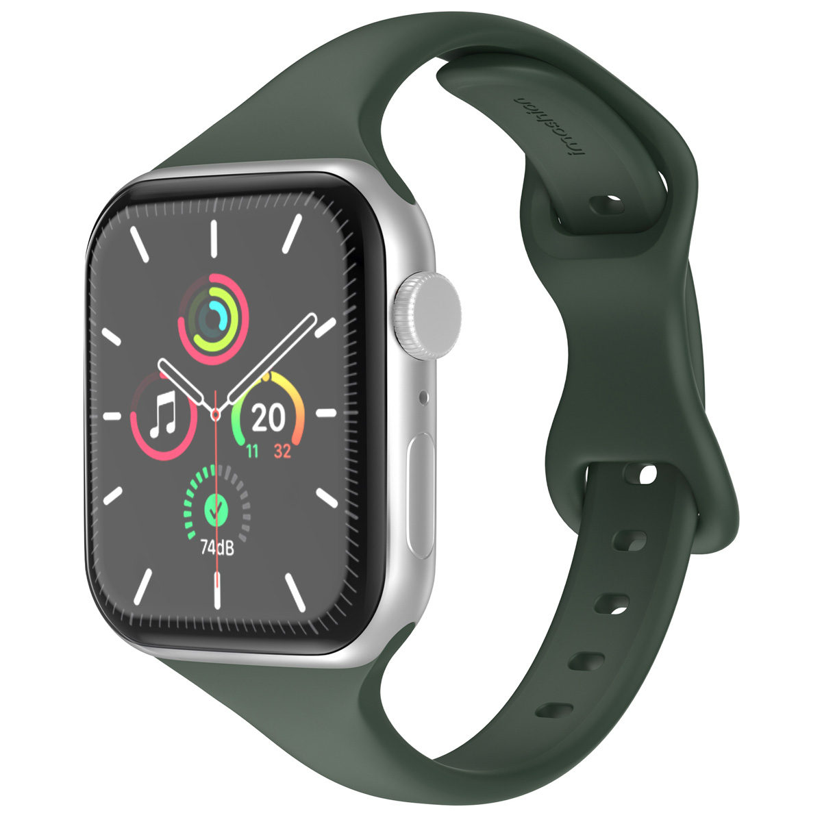 IMOSHION  Bracelet slim en silicone Apple Watch Series 1 t/m 11 / SE / Ultra (44/45/46/49 mm) - Olive Green