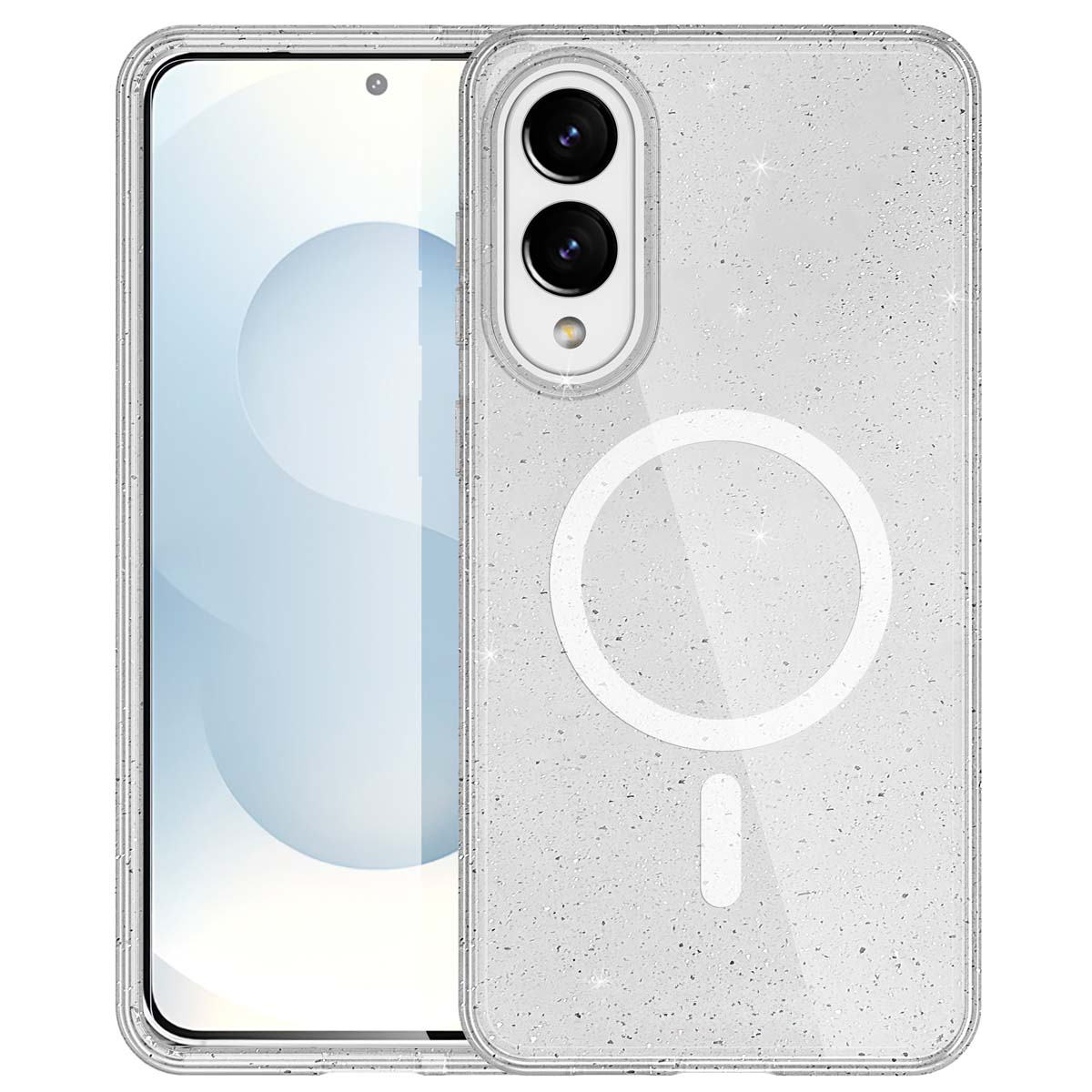 IMOSHION Coque Paillet&eacute;e avec MagSafe pour Samsung Galaxy S25 Edge - Transparent