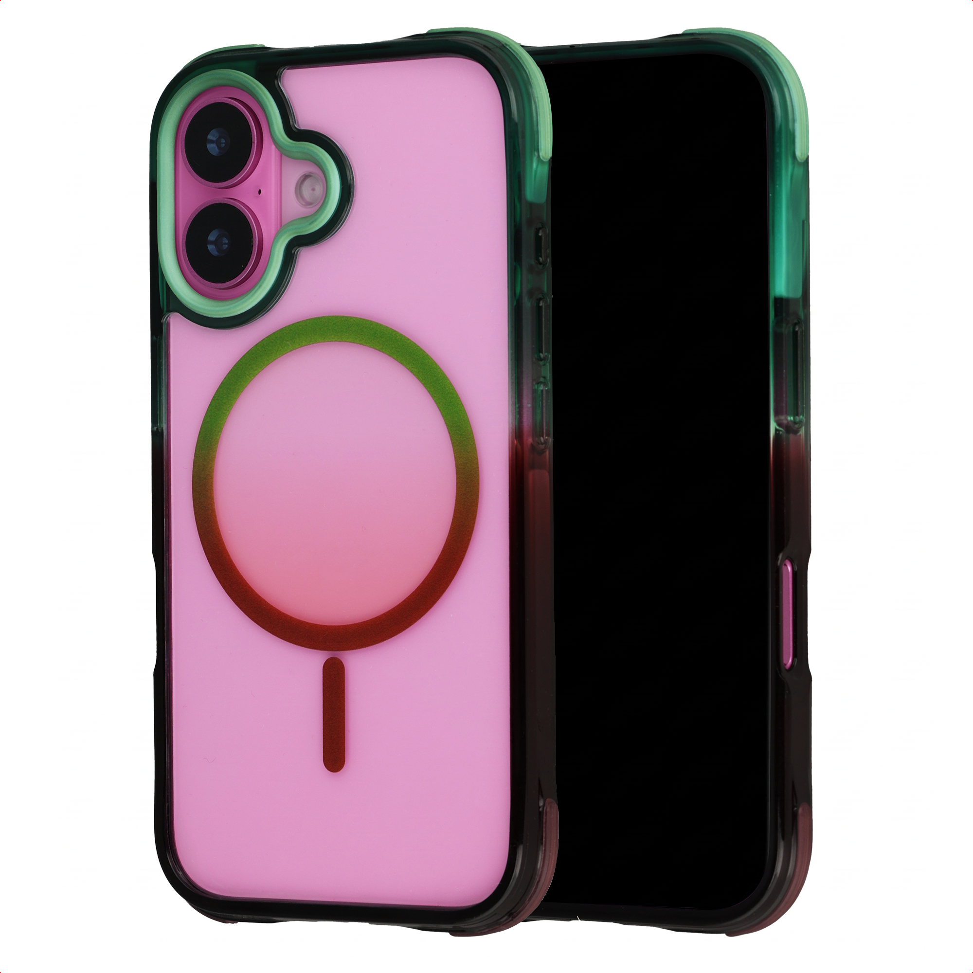 SELENCIA  Coque arri&egrave;re MagSafe Gradient Apple iPhone 16 - Vert / Brun