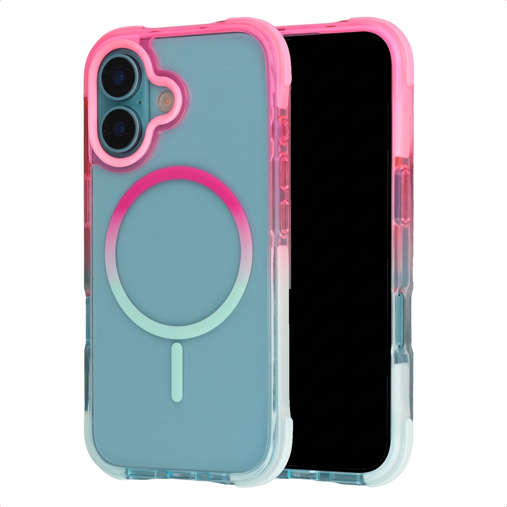 SELENCIA  Coque arri&egrave;re MagSafe Gradient Apple iPhone 16 - Rose / Bleu