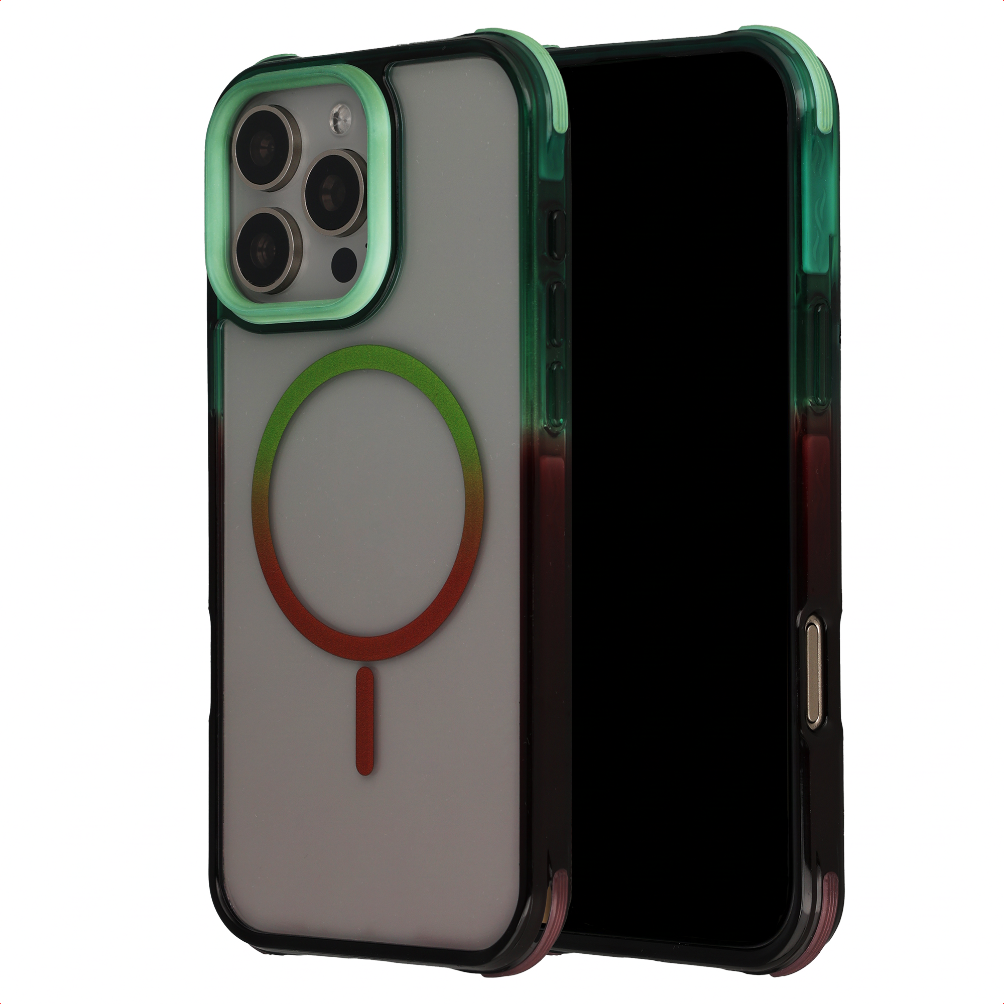 SELENCIA Coque arri&egrave;re MagSafe Gradient pour iPhone 16 Pro Max - Vert / Brun