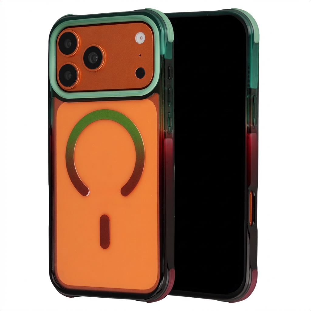SELENCIA Coque arri&egrave;re MagSafe Gradient pour iPhone 17 Pro - Vert / Brun