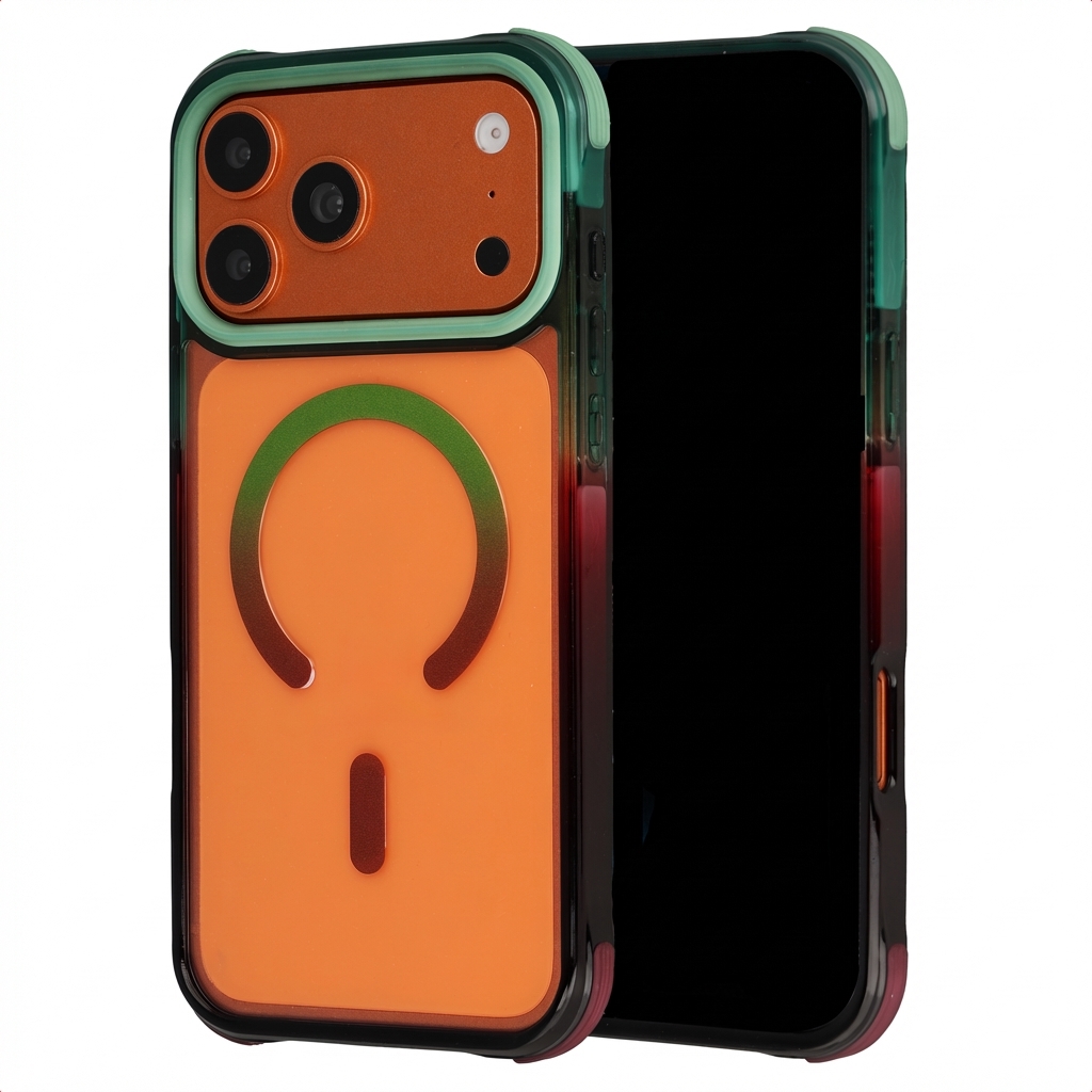 SELENCIA Coque arri&egrave;re MagSafe Gradient pour iPhone 17 Pro Max - Vert / Brun