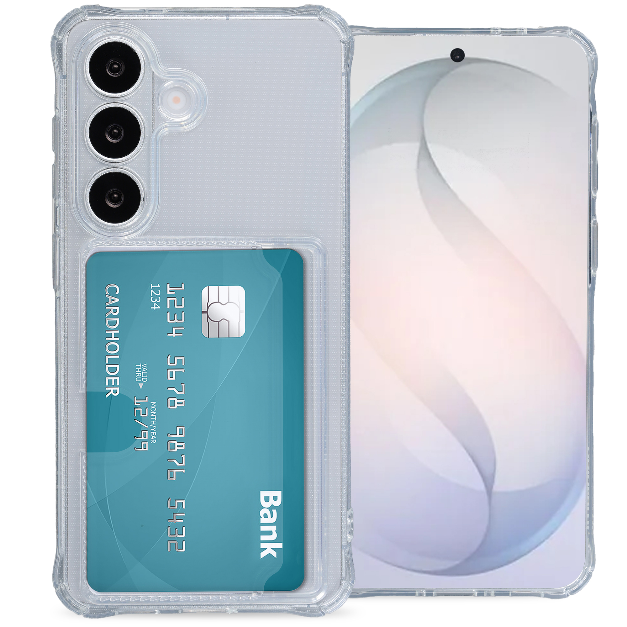 Coque silicone avec porte-cartes pour Samsung Galaxy S26 - Transparent