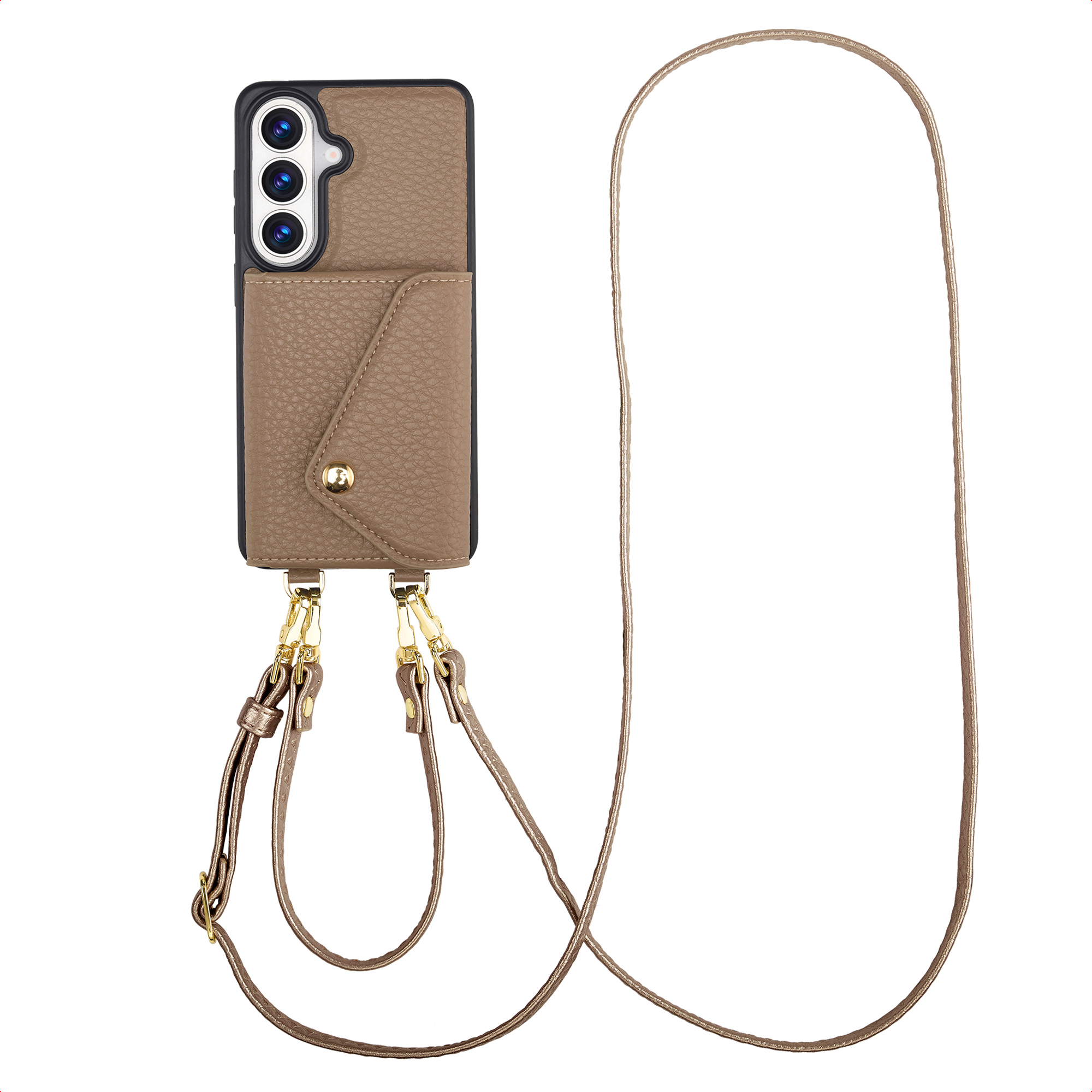 SELENCIA Coque de t&eacute;lephone Sera avec cordon et porte-cartes enveloppe Samsung Galaxy S26 - Taupe