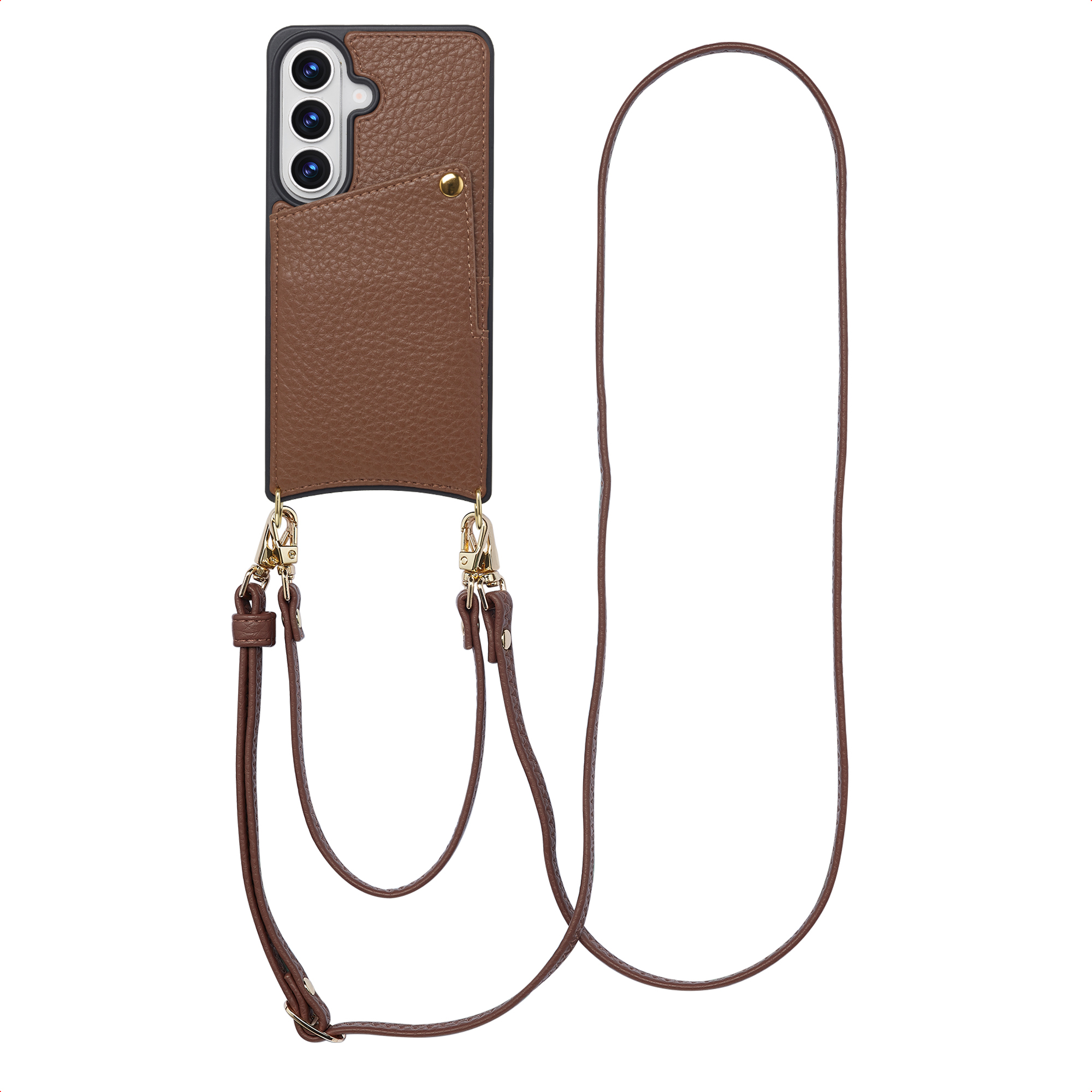 SELENCIA Coque de t&eacute;lephone Nova avec cordon et porte-cartes Samsung Galaxy S26 - Mocha Brown