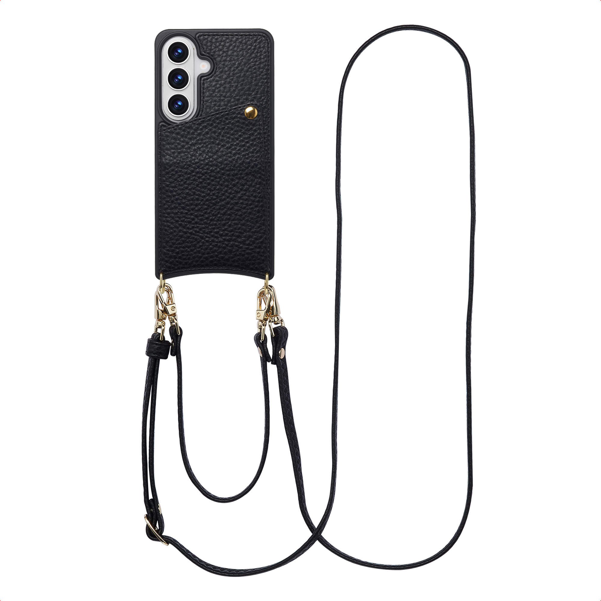 SELENCIA Coque de t&eacute;lephone Nova avec cordon et porte-cartes pour Samsung Galaxy S26 - Noir