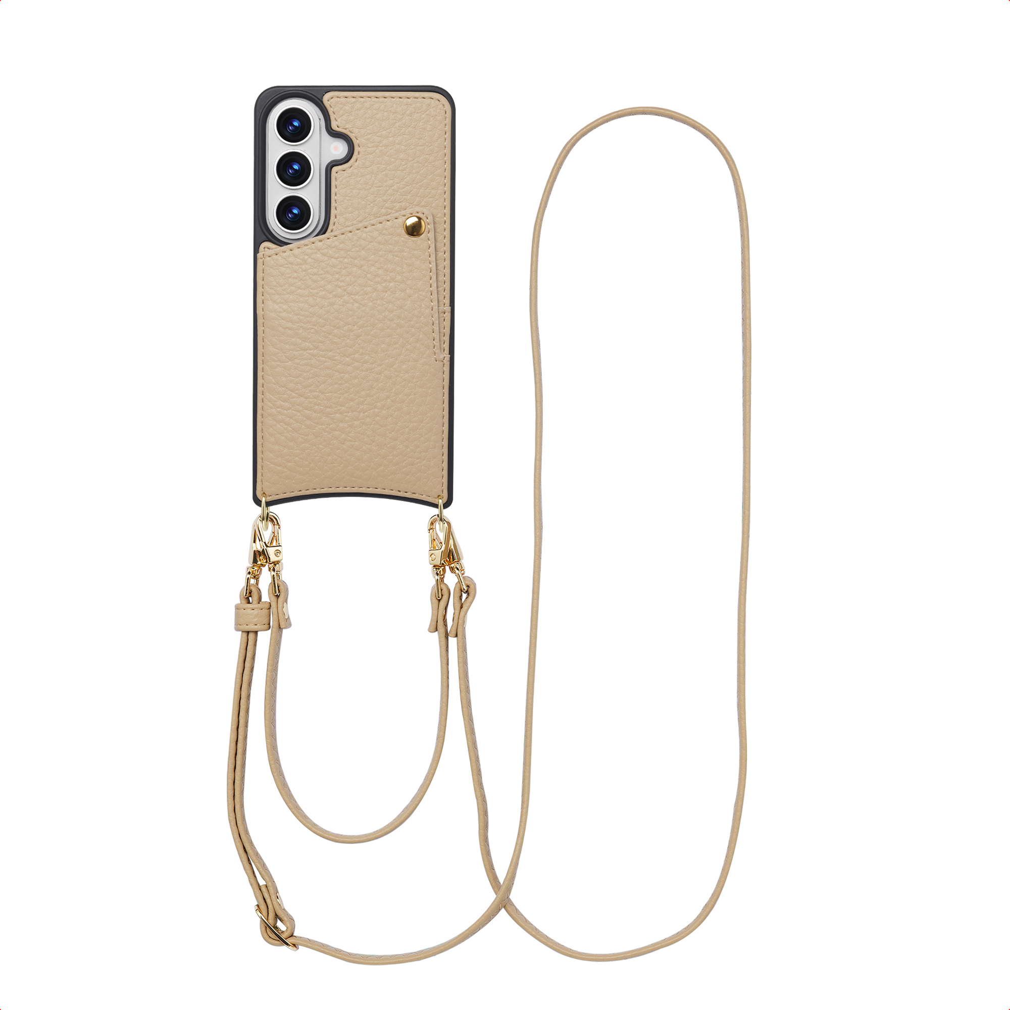 SELENCIA Coque de t&eacute;lephone Nova avec cordon et porte-cartes Samsung Galaxy S26 - Beige