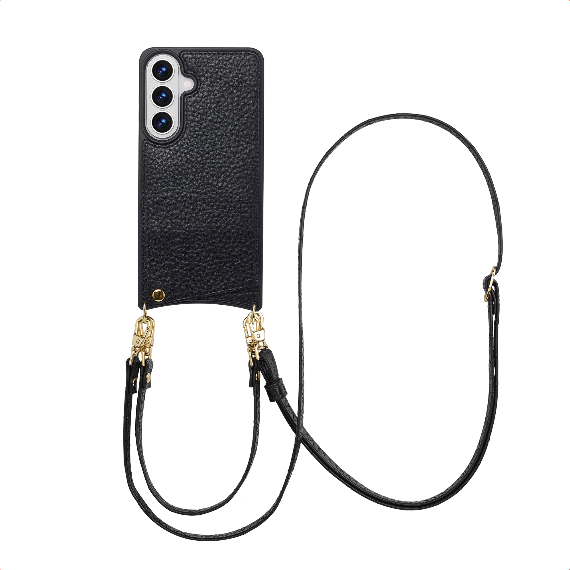 SELENCIA Coque de t&eacute;lephone Nova avec cordon et porte-cartes Samsung Galaxy S26 Plus - Noir