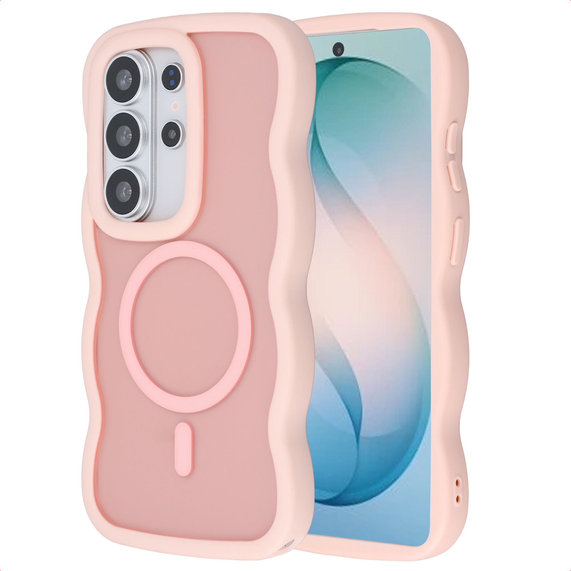 SELENCIA Coque arri&egrave;re Wavy avec MagSafe pour Samsung Galaxy S26 Ultra - Soft Pink