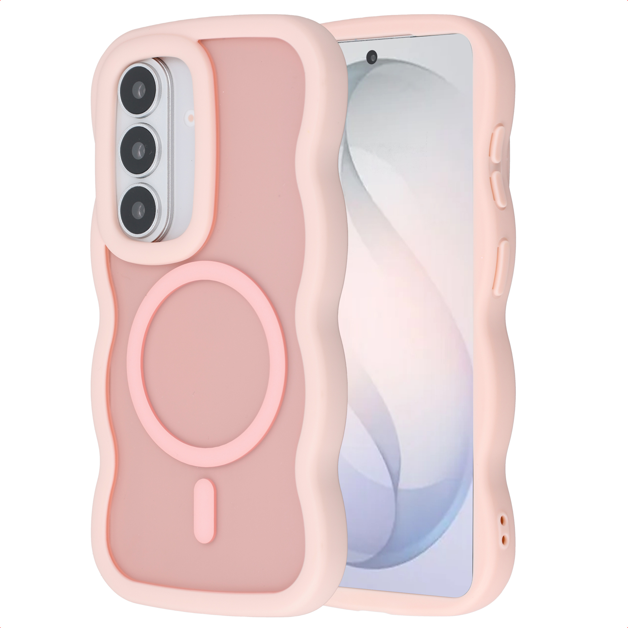 SELENCIA Coque arri&egrave;re Wavy avec MagSafe pour Samsung Galaxy S26 - Soft Pink