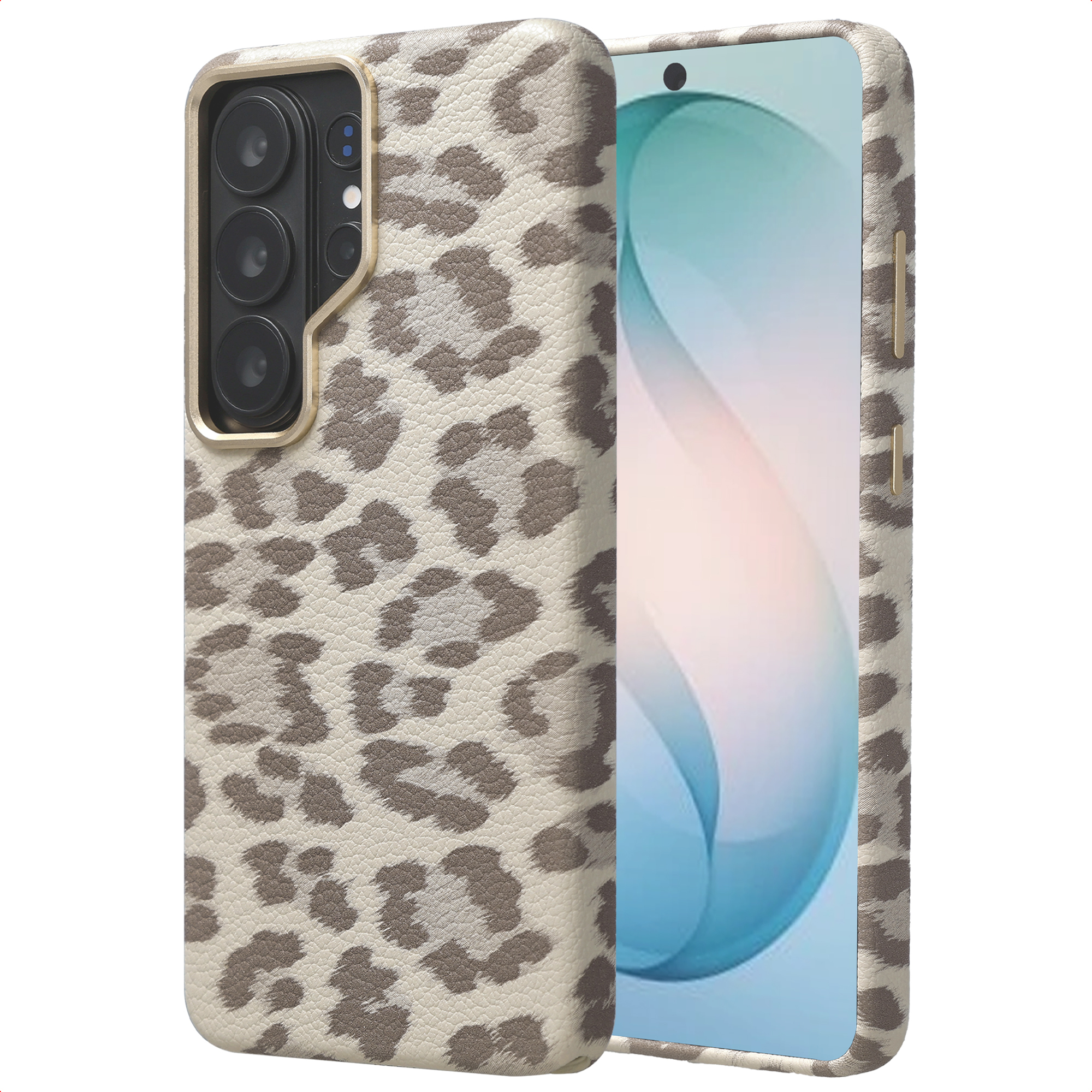 SELENCIA Coque Sabi imprim&eacute; panth&egrave;re avec MagSafe Samsung Galaxy S26 Ultra - Soft Ivory