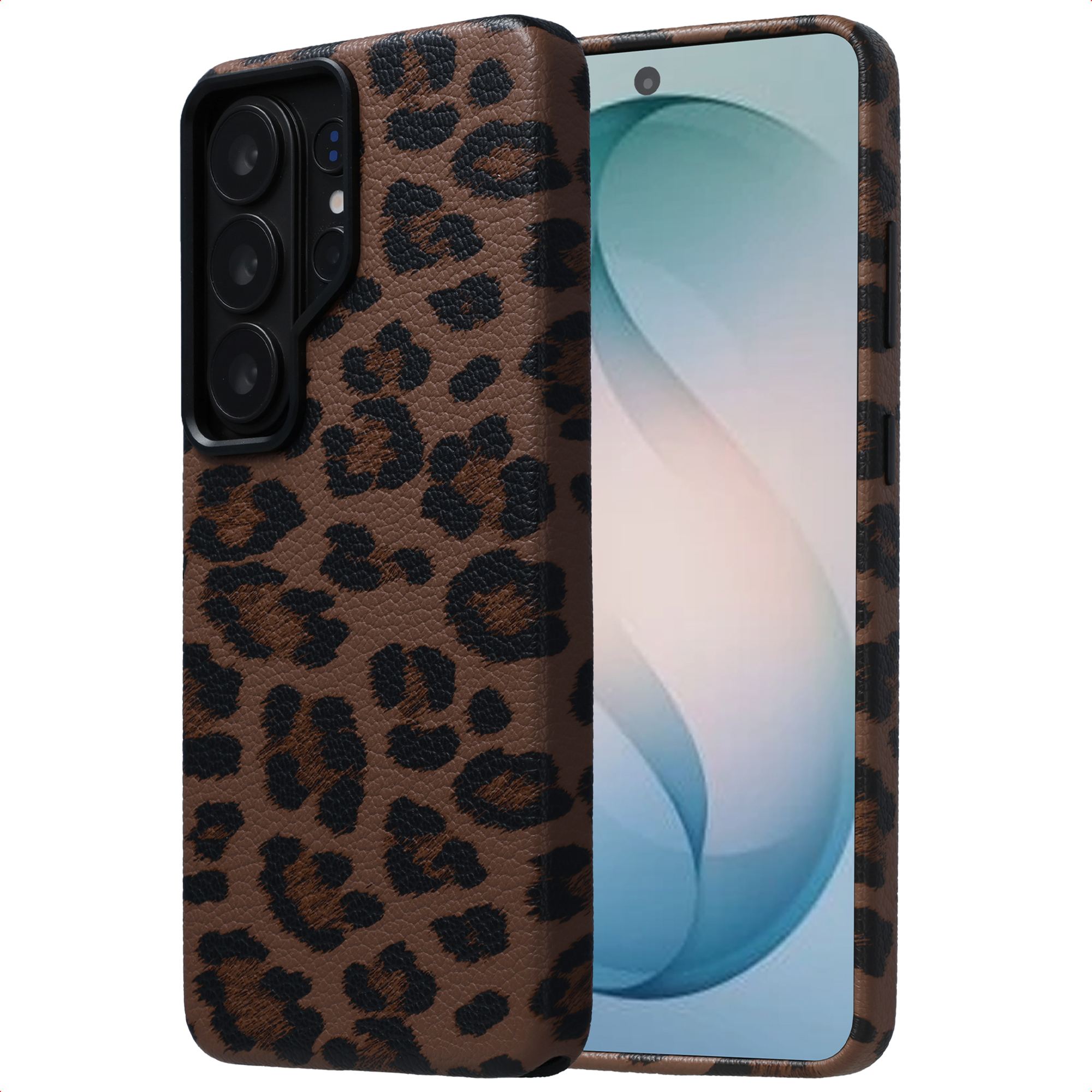 SELENCIA Coque Sabi imprim&eacute; panth&egrave;re avec MagSafe Samsung Galaxy S26 Ultra - Mocha Brown