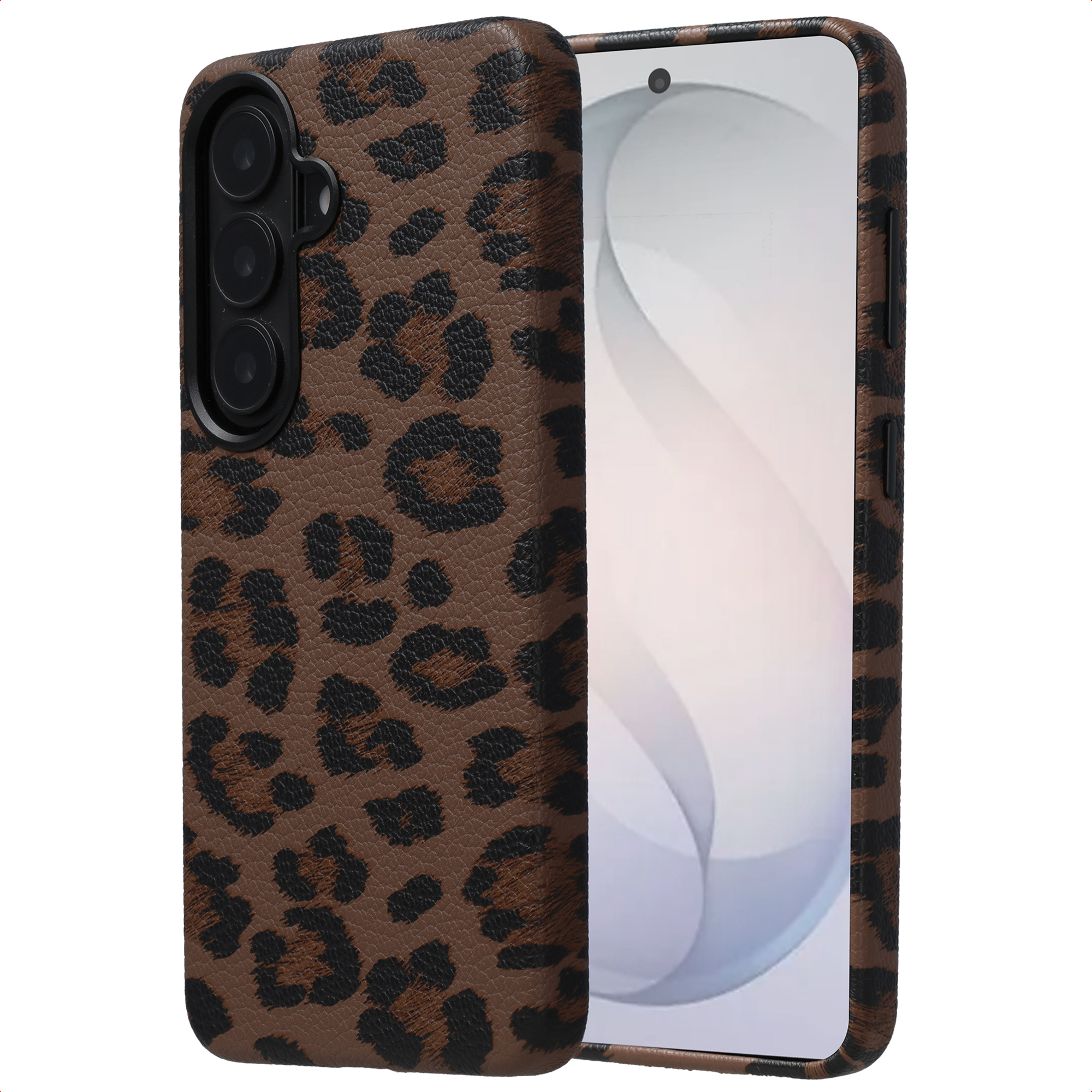 SELENCIA Coque Sabi imprim&eacute; panth&egrave;re avec MagSafe pour Samsung Galaxy S26 - Mocha Brown