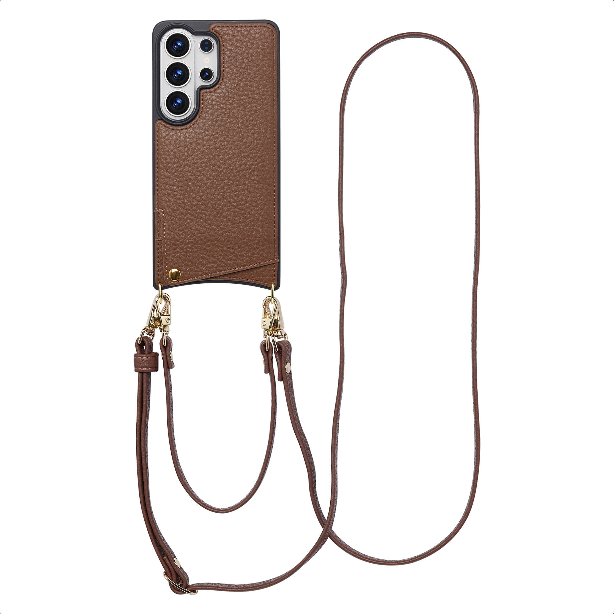 SELENCIA Coque de t&eacute;lephone Nova avec cordon et porte-cartes Samsung Galaxy S26 Ultra - Mocha Brown