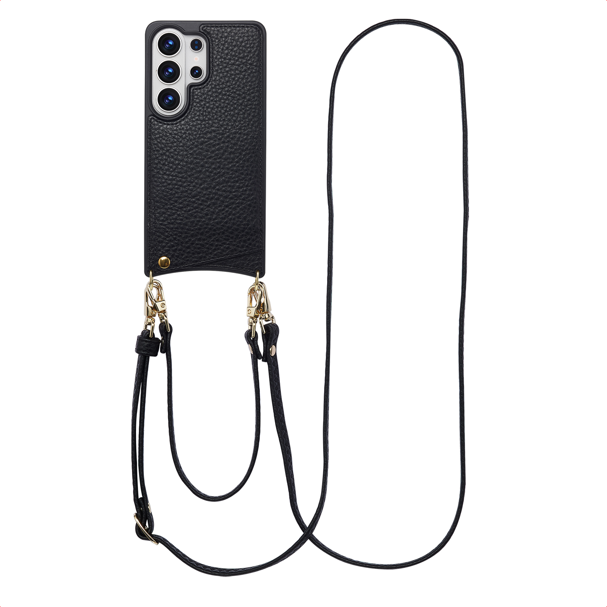 SELENCIA Coque de t&eacute;lephone Nova avec cordon et porte-cartes Samsung Galaxy S26 Ultra - Noir