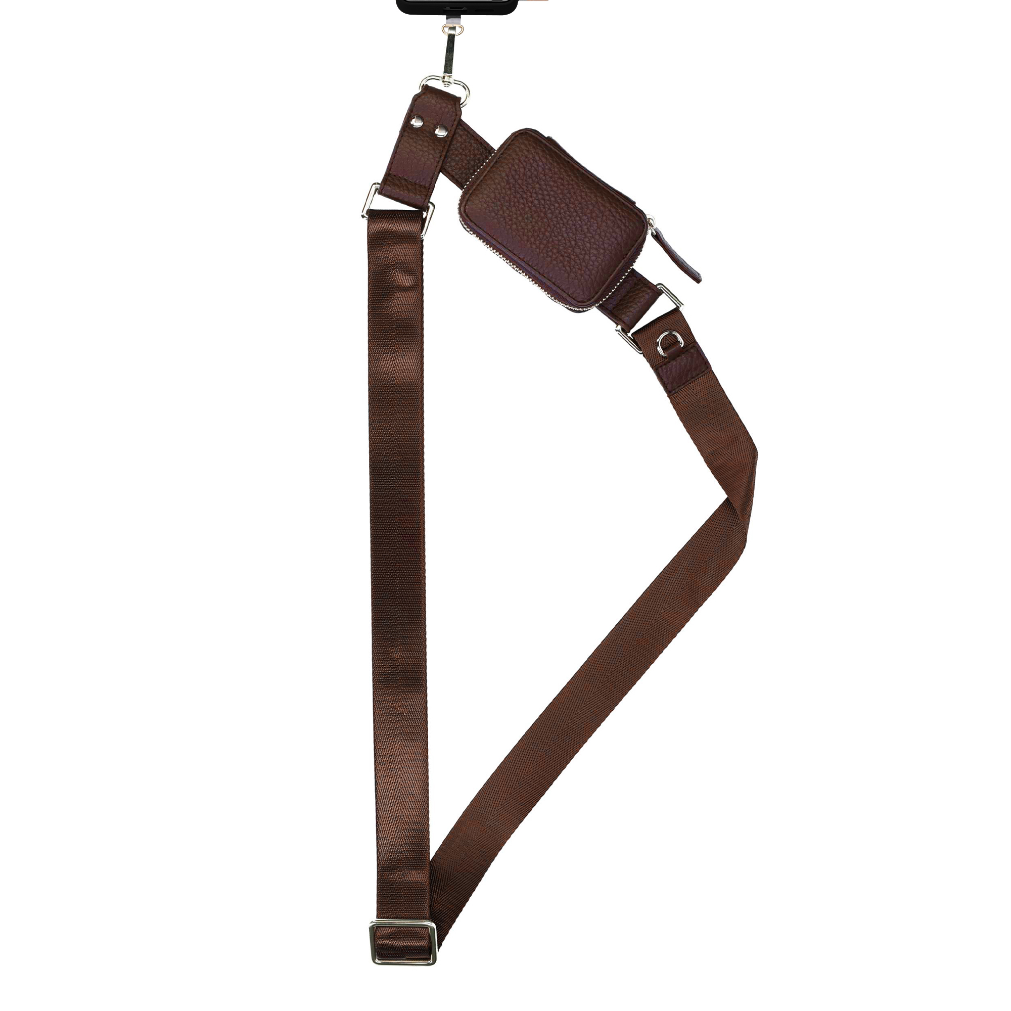 Selencia Cordon de téléphone avec petit sac - Mocha Brown