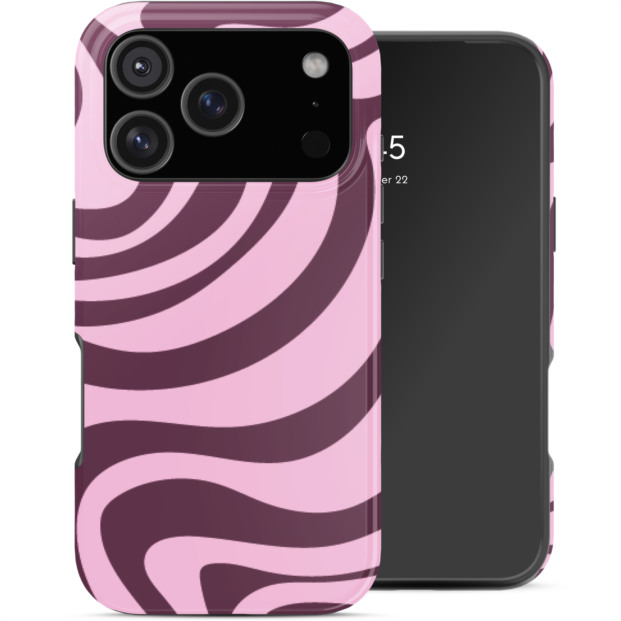 SELENCIA Coque arri&egrave;re Vivid pour iPhone 17 Pro Max - Wavy Swirl Pink Plum