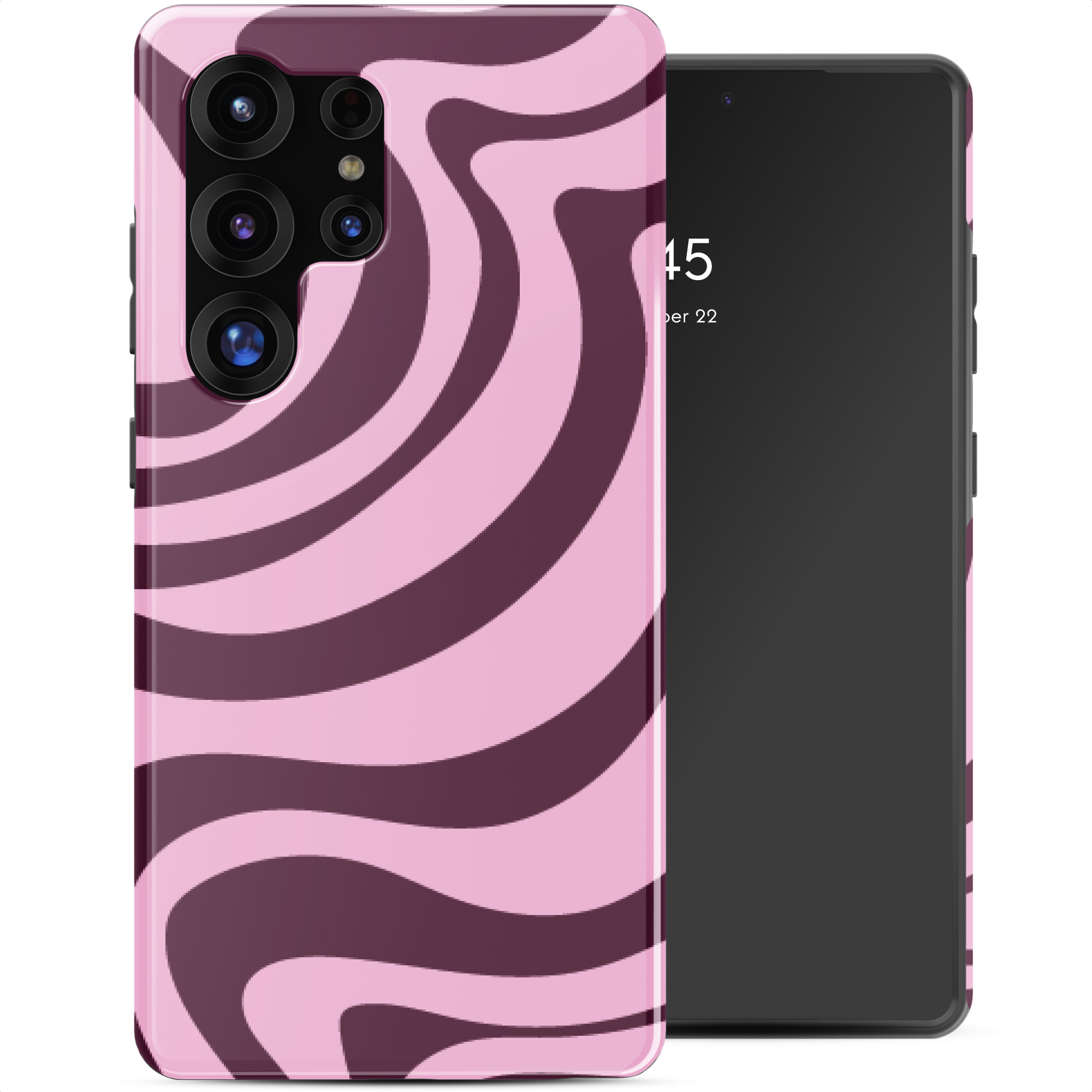 SELENCIA Coque arri&egrave;re Vivid avec MagSafe Samsung Galaxy S25 Ultra - Wavy Swirl Pink Plum