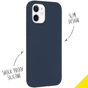 Accezz Coque Liquid Silicone iPhone 12 Mini - Bleu foncé