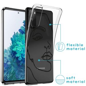 iMoshion Coque Design Samsung Galaxy S20 FE - Visage abstrait - Noir