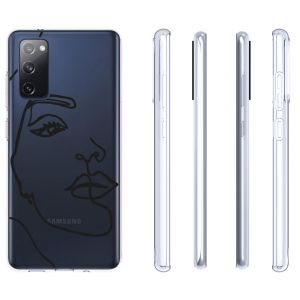 iMoshion Coque Design Samsung Galaxy S20 FE - Visage abstrait - Noir