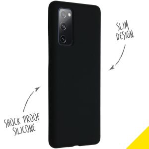 Accezz Coque Liquid Silicone Samsung Galaxy S20 FE - Noir