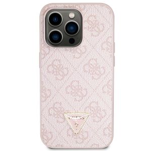 Guess Coque 4G Logo Triangle Strass iPhone 15 Pro - Rose