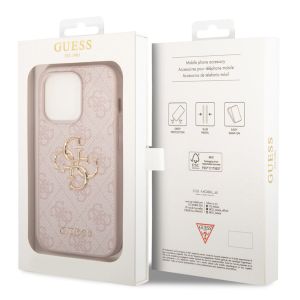 Guess Coque 4G Metal Logo Backcover iPhone 15 Pro - Rose