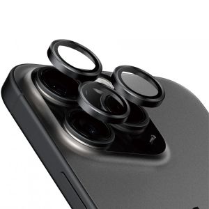 PanzerGlass Protection d'écran camera Hoop Optic Rings iPhone 15 Pro / 15 Pro Max - Black Titanium