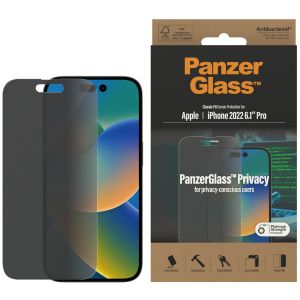 PanzerGlass Protection d'écran Privacy en verre trempé Case Friendly Anti-Bacterial iPhone 14 Pro