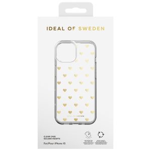 iDeal of Sweden Coque Clear iPhone 15 - Golden Hearts