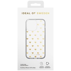 iDeal of Sweden Coque Clear iPhone 14 Pro Max - Golden Hearts