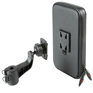 Lampa Support de téléphone scooter - Résistant aux éclaboussures - Fixation posurur rétroviseur et pare-brise - Noir 