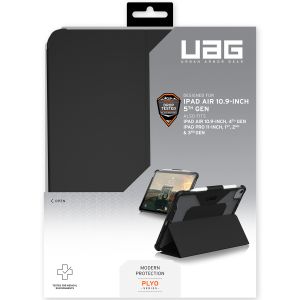 UAG Coque Plyo iPad Air 11 pouces (2024) M2 / Air 5 (2022) / Air 4 (2020) / Pro 11 (2020 / 2018) - Noir / Ice
