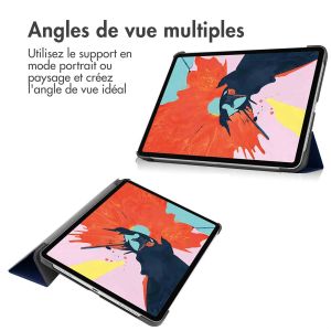 iMoshion Coque tablette Trifold iPad Air 11 pouces (2024) M2 / Air 5 (2022) / Air 4 (2020) - Bleu foncé