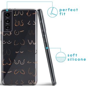 iMoshion Coque Design Samsung Galaxy S21 FE - Boobs all over - Transparent
