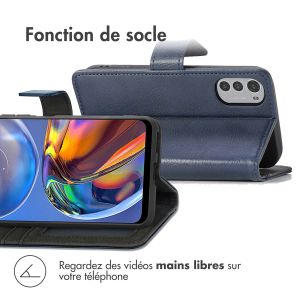 iMoshion Étui de téléphone portefeuille Luxe Motorola Moto E32 / E32s - Bleu foncé