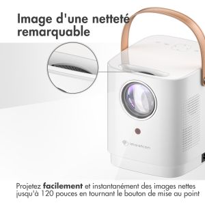 iMoshion Mini-projecteur - Mini-vidéoprojecteur WiFi - 3400 lumens - Blanc