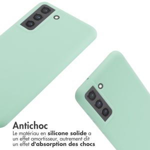 iMoshion ﻿Coque en silicone avec cordon Samsung Galaxy S21 FE - Menthe verte