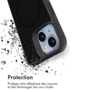 iMoshion Rugged Hybrid Carbon Case avec MagSafe iPhone 15 - Noir