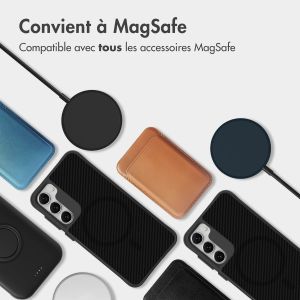 iMoshion Rugged Hybrid Carbon Case avec MagSafe Samsung Galaxy S23 - Noir