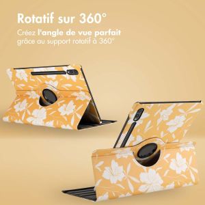 iMoshion Coque tablette Design rotatif à 360° Samsung Galaxy Tab S9 Ultra - Yellow Flowers